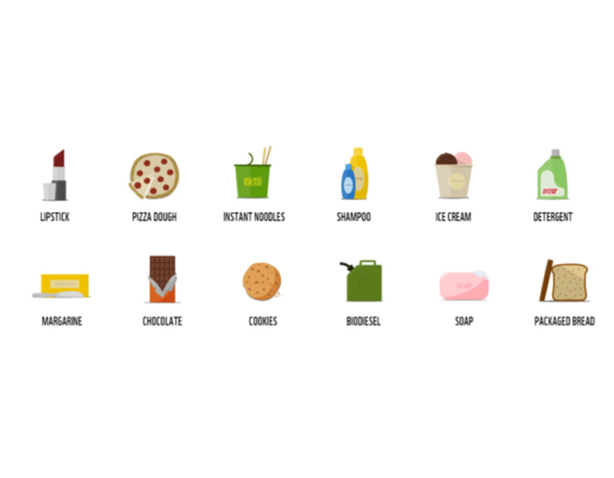 Some everyday products that contain palm oil. Some everyday products that contain palm oil.