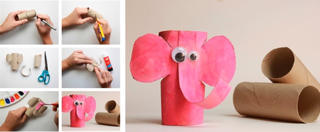 Loo roll tube elephant
