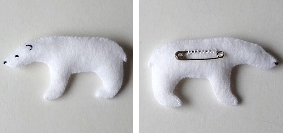 Polar bear brooch