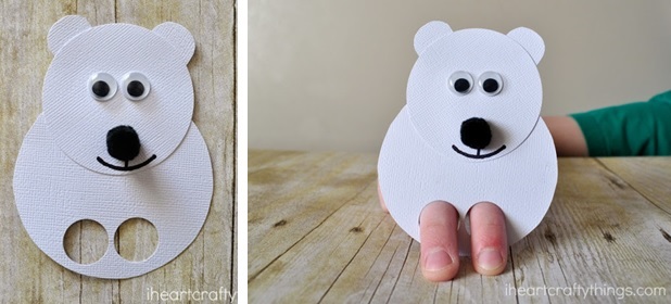 Polar bear finger puppet