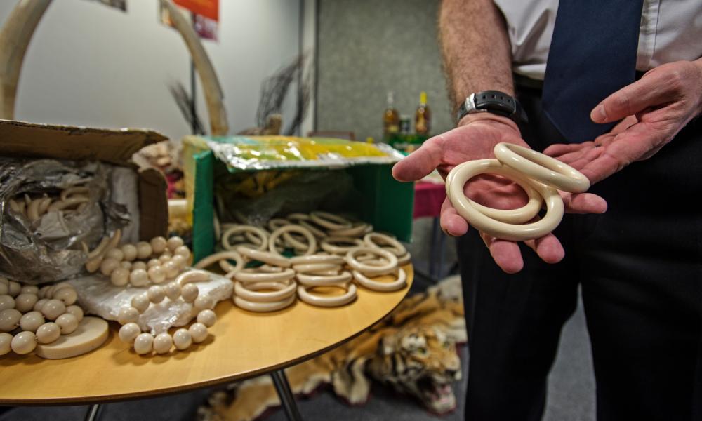 Elephant ivory bracelets seized by Border Force at Heathrow Airport