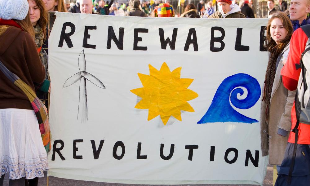 Protestors attending a climate change rally in London, UK. Thumbnail