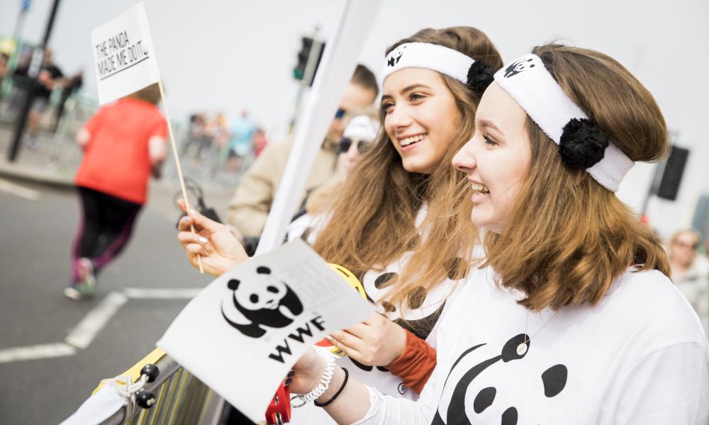 WWF cheerers in Brighton