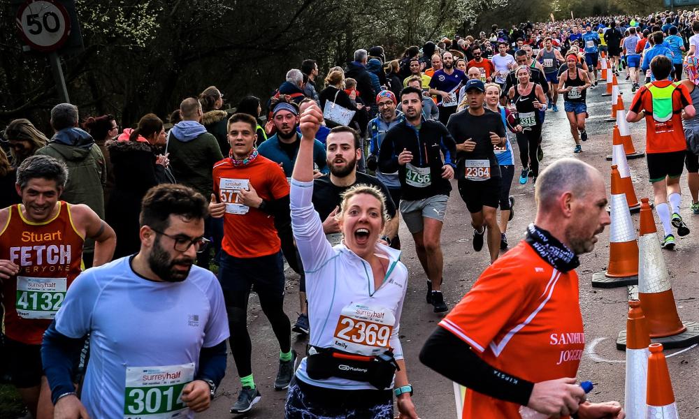 Runners taking part in the Surrey Half Marathon