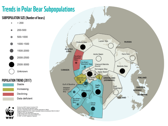 Map of polar bear subpopulations