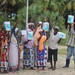 Community members show their joy after receiving the lanterns credit Elias Kimaru and Amina Dubow WWF