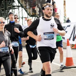 Team Panda runner at the Brighton Marathon