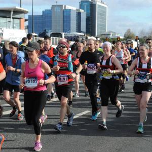 Manchester Marathon runners on course
