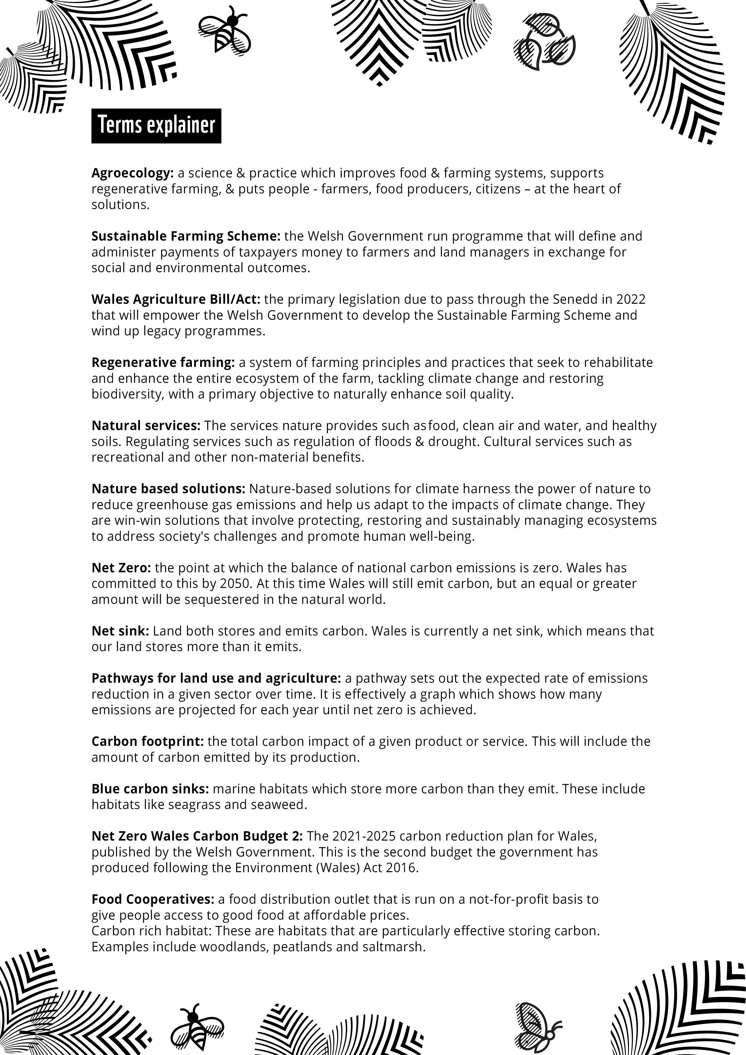 Explainer An explainer for the terminology used in our land use work.