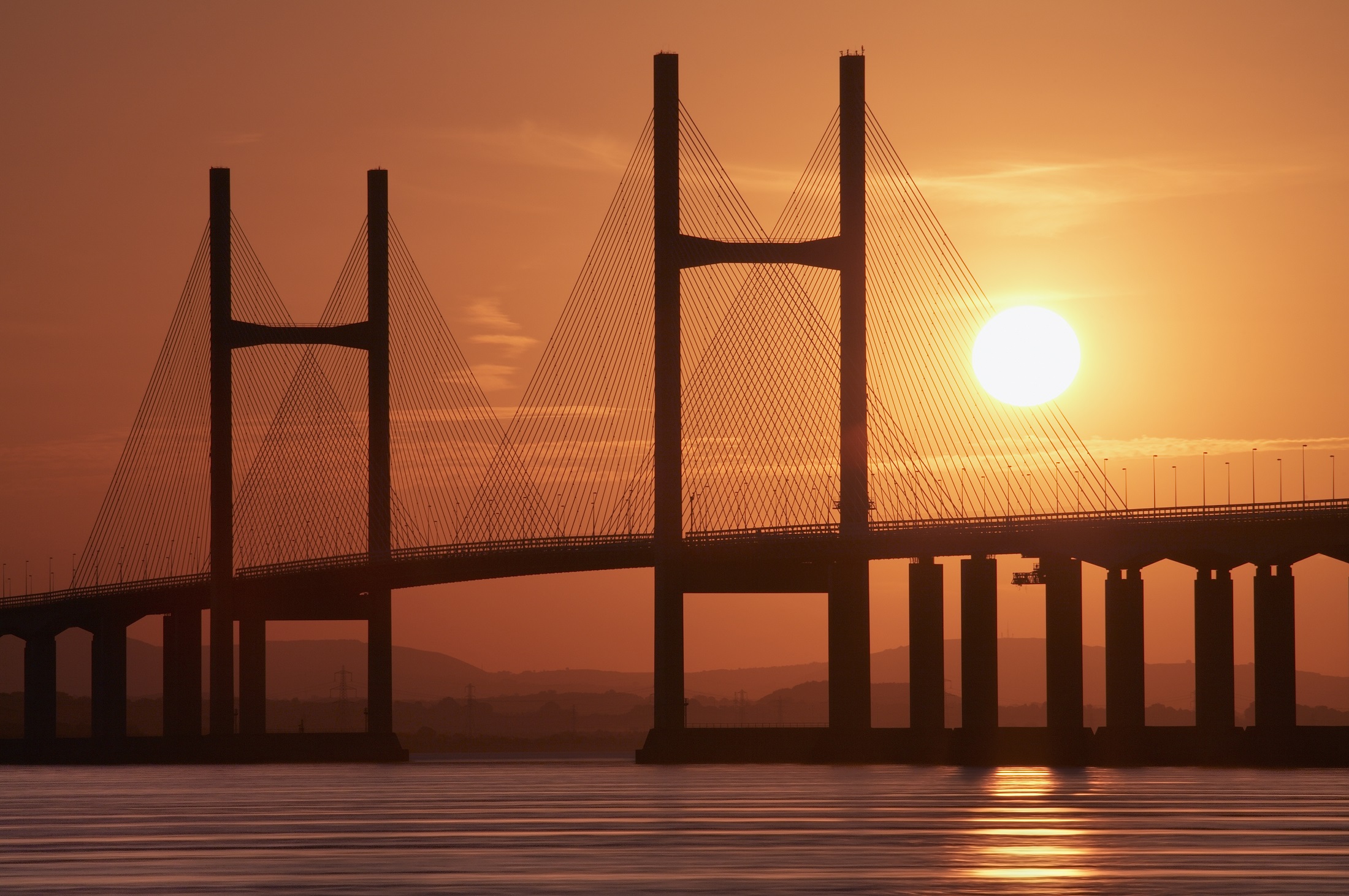 Severn Bridge at sunset