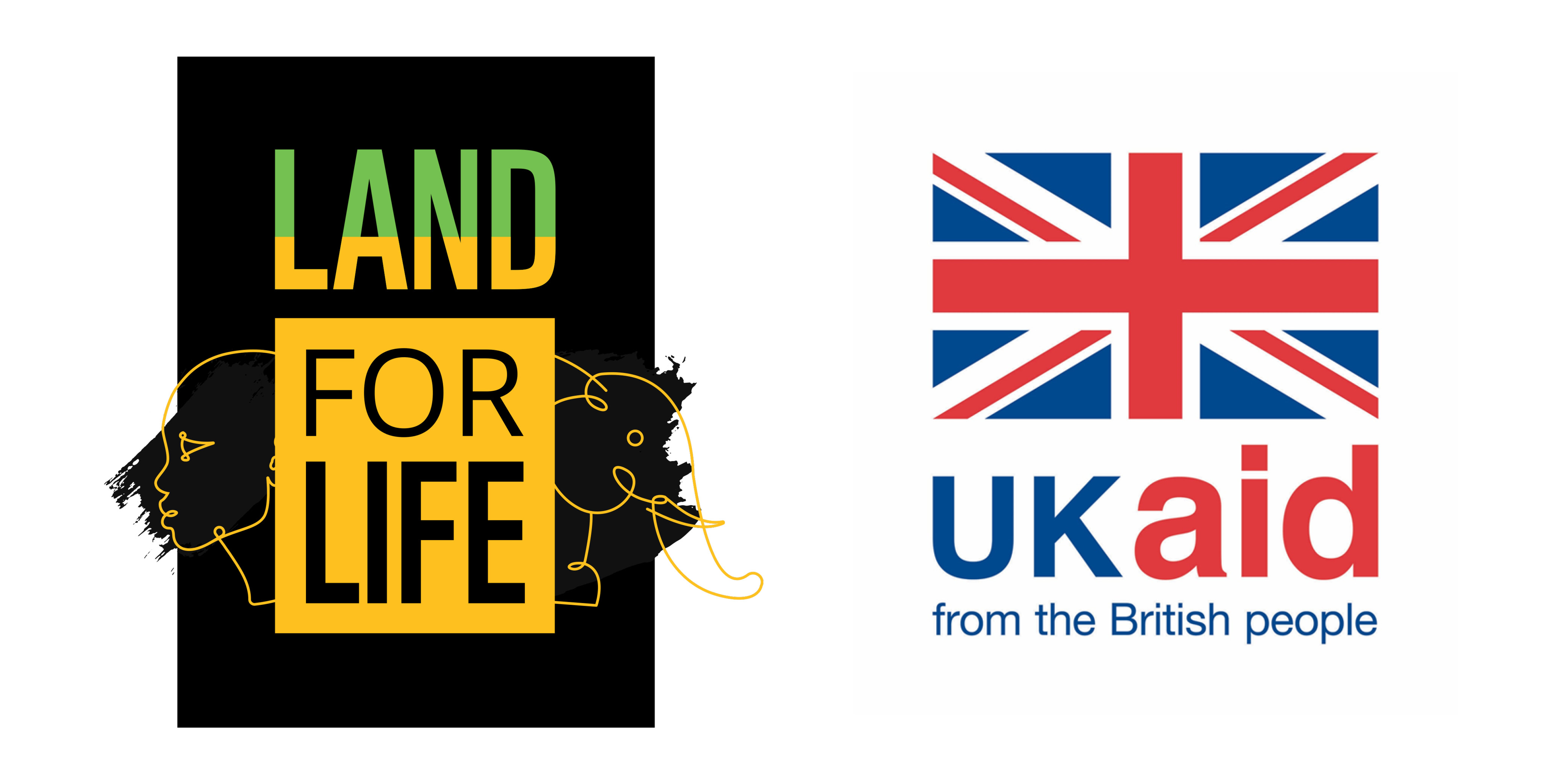 Land For Life logo and UK Aid logo