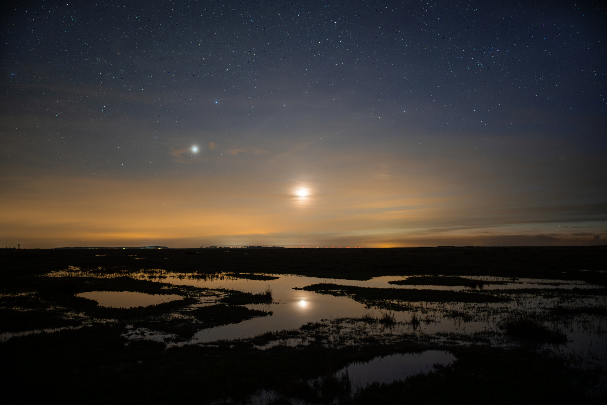 High tide on Stiffkey Marsh. Stiffkey, North Norfolk, UK.