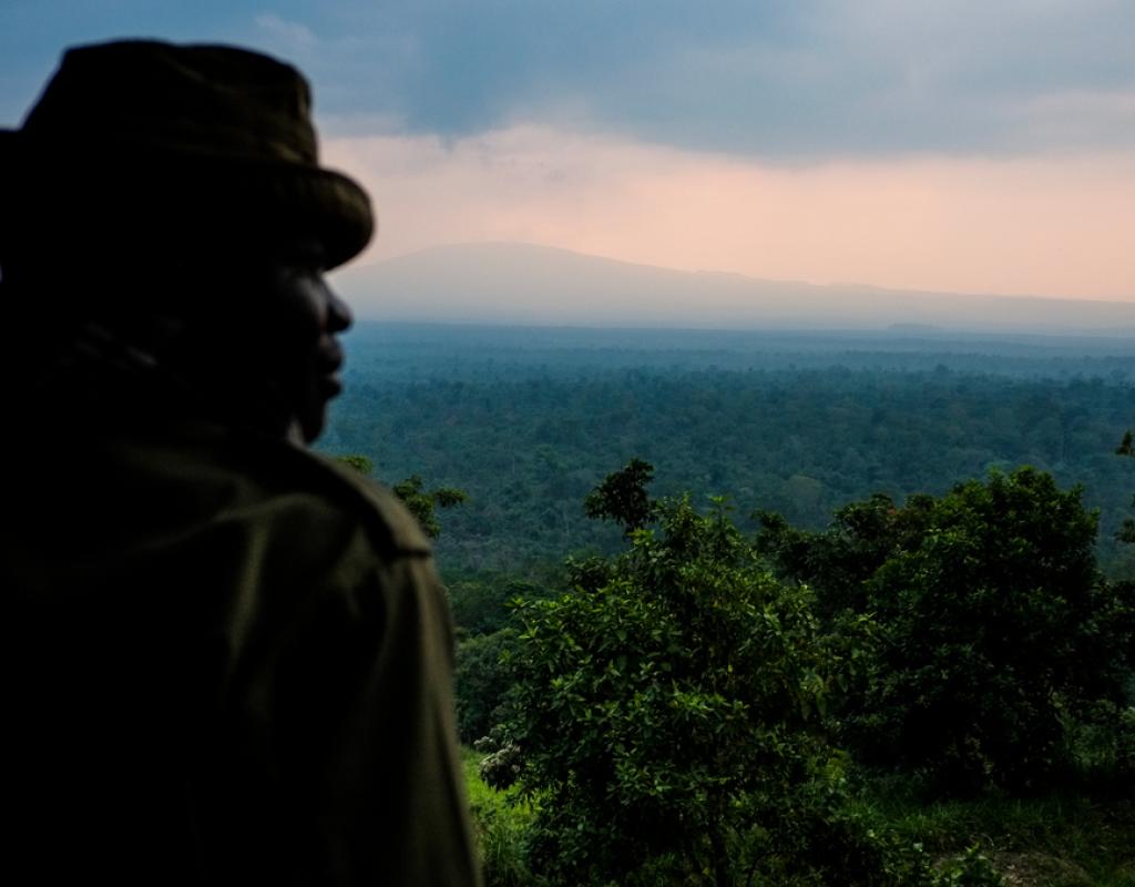 View from Rumangabo over the Volcano section of Virunga National Park, Democratic Republic of the Congo.