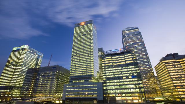 Banking, financial sector buildings, Canary Wharf, London