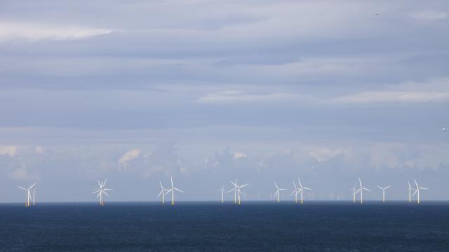 Rhyl Flats offshore wind farm from Llandudno, North Wales, UK. © Global Warming Images / WWF-Canon