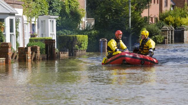 Flooding Tewkesbury, Gloucestershire, UK