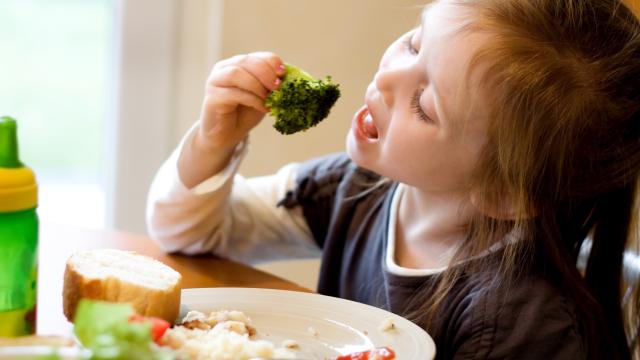 Girl eating heathy food