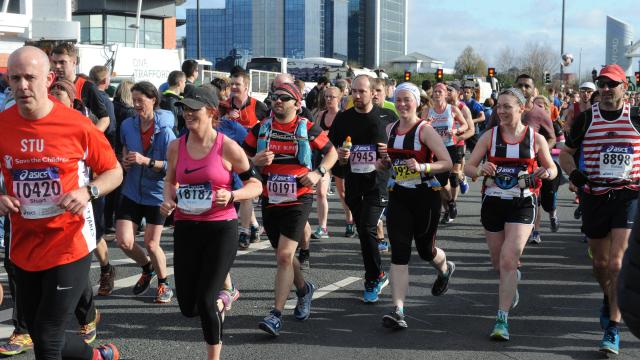 Manchester Marathon runners on course