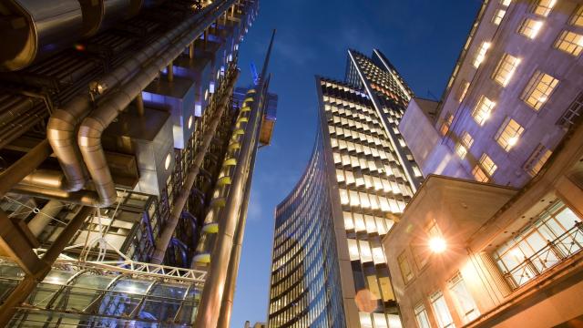 The Lloyds insurance building in the City of London, UK.