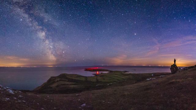 Milky way summer night sky, Bardsey, Wales.