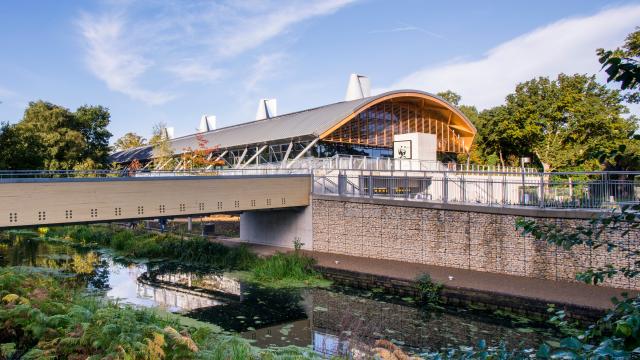 Exterior of the headquarters building of WWF-UK, the Living Planet Centre, Woking, Surrey.