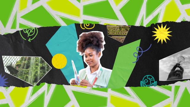 sustainable futures showcase collage of students and career sectors