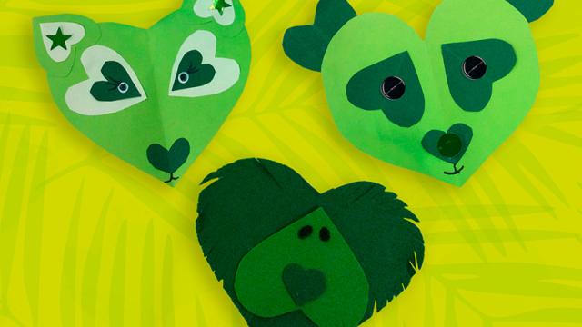 Paper heart animals