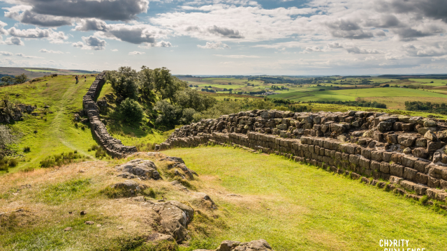 A view of Hadrian's wall on a sunny day