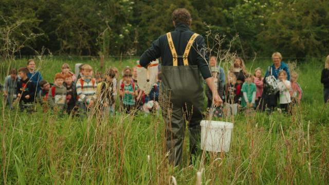 Children from a local school in Norfolk visit the River Nar alongside the Norfolk Rivers Trust as part of their Access to Nature activity.