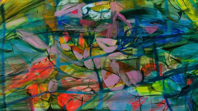 A Muddled Mind That's Never Confined, Oil, acrylic and oil stick on canvas