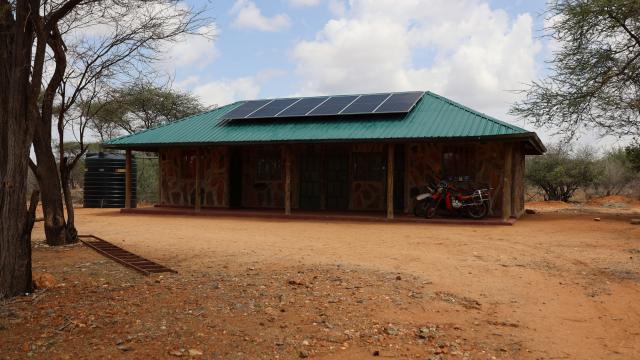 Solar panels on a ranger camp in Kenya