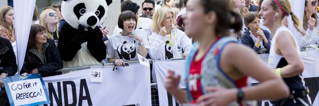 Team panda supporters at the London marathon