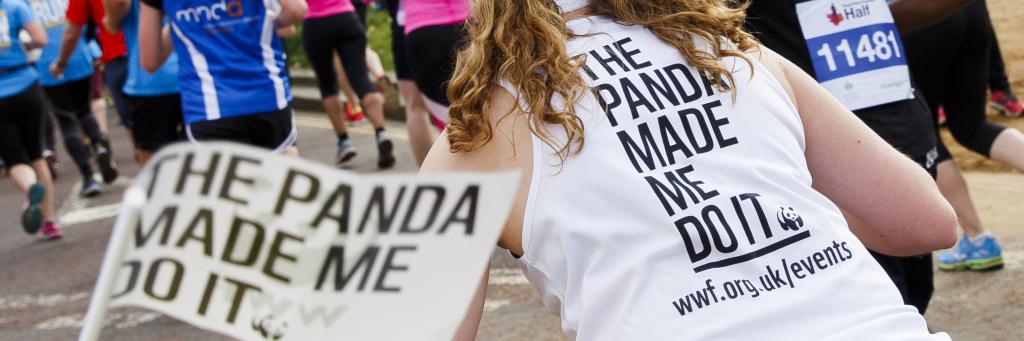 Team panda runner at Royal Parks Half