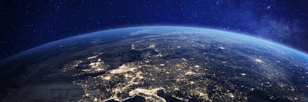 Europe at night viewed from space 
