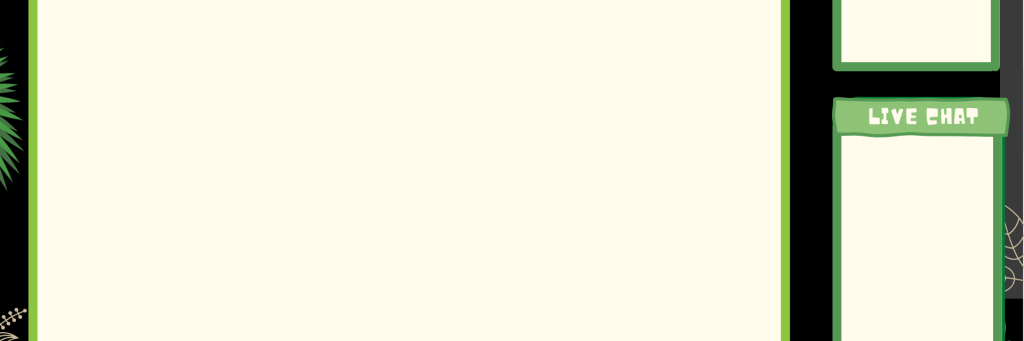 Livestream twitch overlay, black and green tropical theme