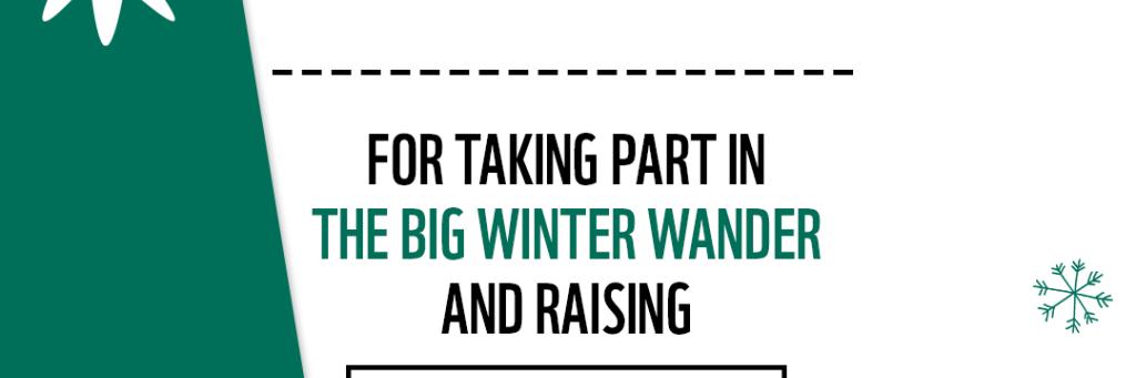 Big Winter Wander Certificate
