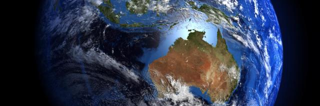 The Earth from space showing Australia and Indonesia