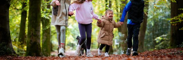 Children enjoying a woodland walk at Alice Holt Forest, Hampshire.  © Paul Rogers