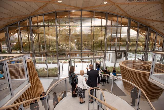 People on a tour of the Living Planet Centre