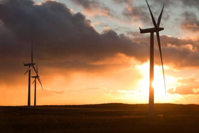 Whitlee wind farm on Eaglesham Moor just south of Glasgow in Scotland