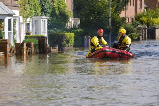 Flooding Tewkesbury, Gloucestershire, UK