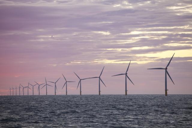 Rhyl Flats offshore wind farm from Llandudno, North Wales