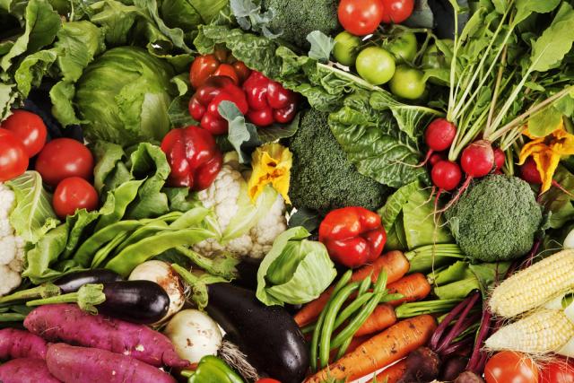 Collection of freshly picked vegetables, South Africa.