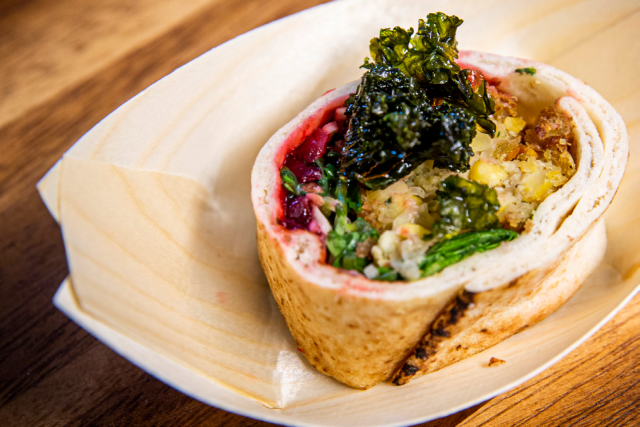 Spinach and Chick pea falafel with beetroot