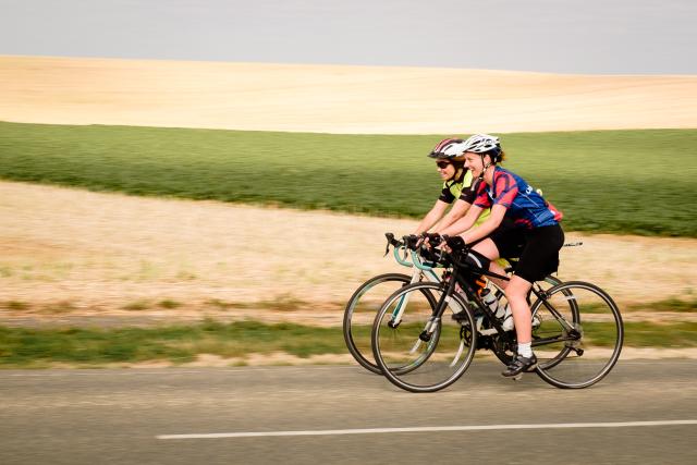 London Paris Cyclists On Route 