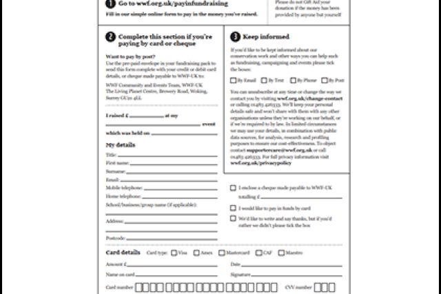Paying in form 