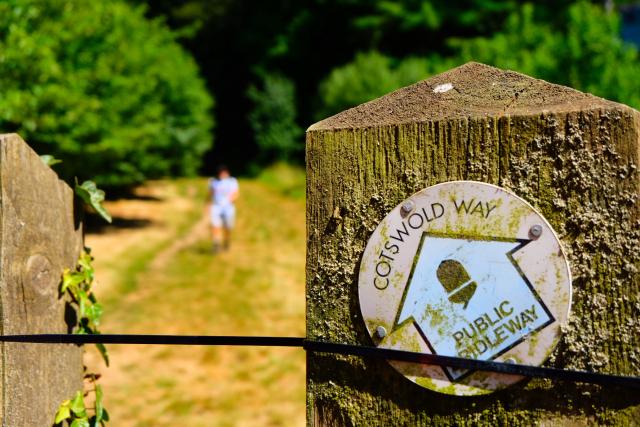 Cotswold Way Challenge signpost on route 