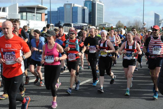 Manchester Marathon runners on course