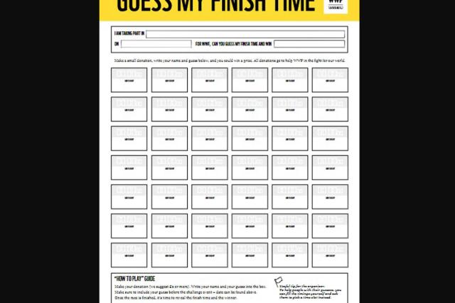 WWF Guess My Finish Time Poster