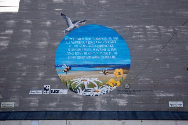 Earth Hour mural in Rhyl, North Wales